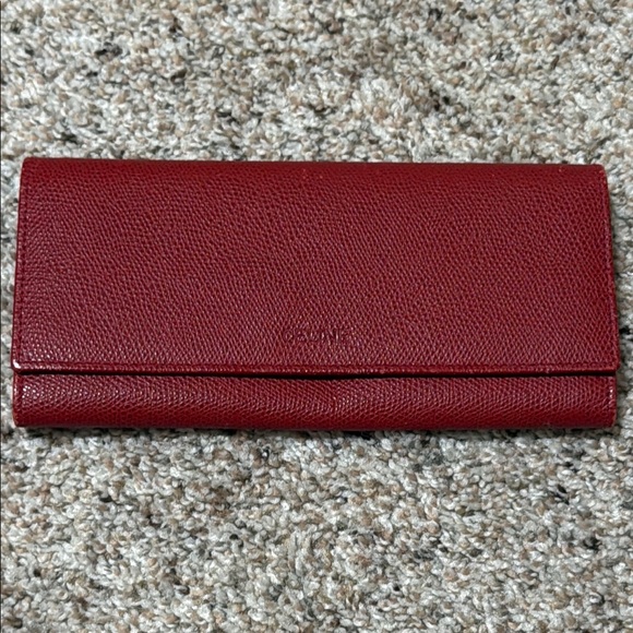 Celine Long Red Leather Wallet - Picture 1 of 8